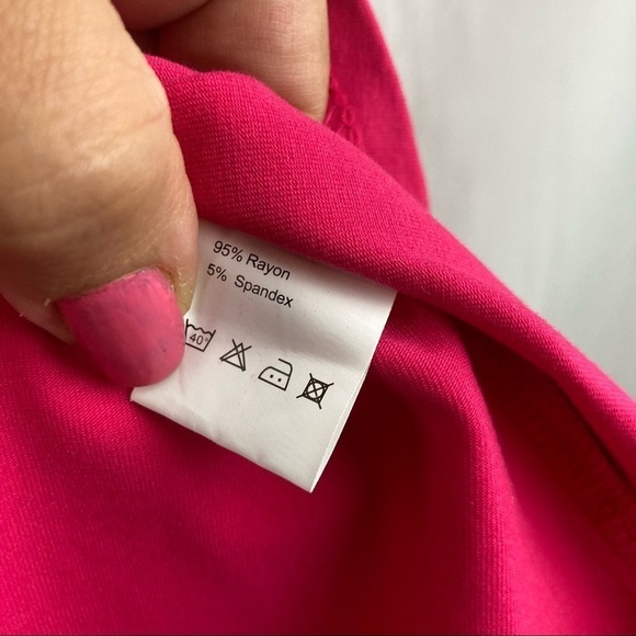 Fuchsia pink blouse with cutout strap back - Picture 3 of 6